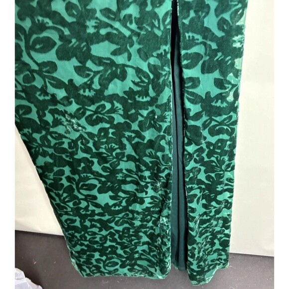 Lulu’s Womens Leave You Wishing Emerald Green Burnout Velvet Lace-Up Dress Sz L - Picture 8 of 12